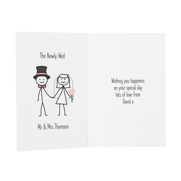 Personalised Wedding Message Card - Doodle Happy Couple