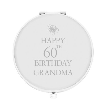 Personalised Silver Plated Compact Mirror - 60th Birthday 