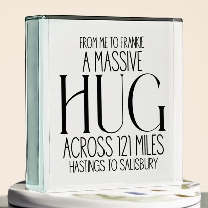 A Massive Hug Personalised Glass Keepsake 2