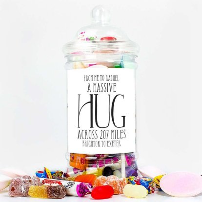 A Massive Hug Personalised Victorian Sweet Jar