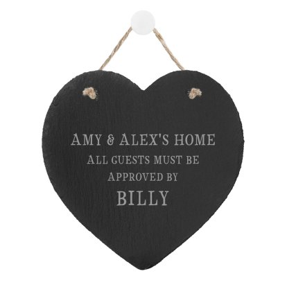 Approved By The Dog Engraved Heart Slate Keepsake