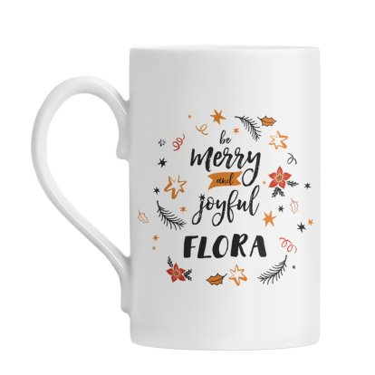Be Merry and Joyful Personalised Ceramic Windsor Mug