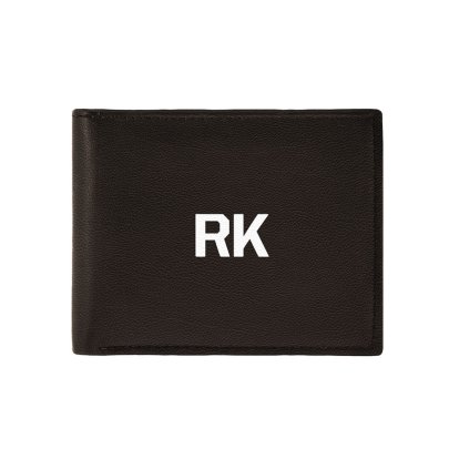 Big Initials Personalised Brown Leather Wallet