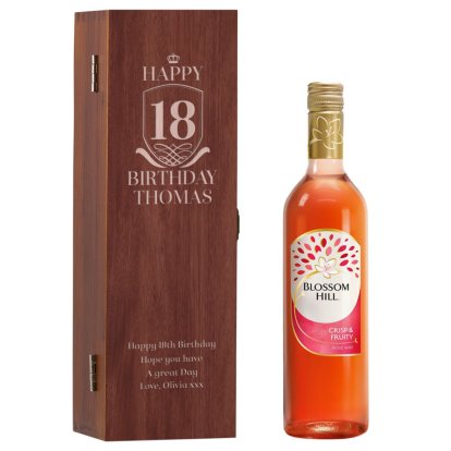 Birthday Personalised Box & Blossom Hill Rose Wine