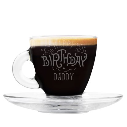 Birthday Personalised Glass Espresso Cup