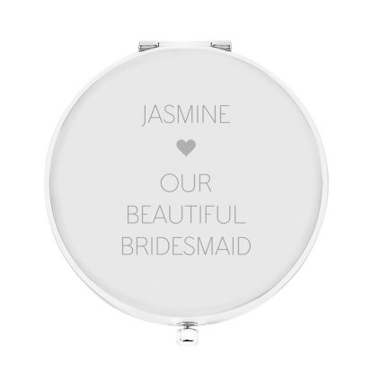 Personalised Silver Plated Compact Mirror - Bridesmaid