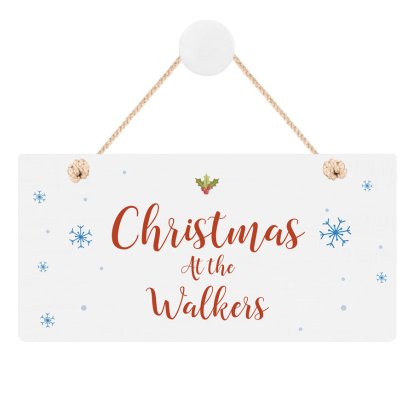 Christmas at the Personalised Wooden Sign