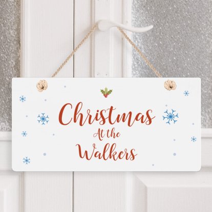 Christmas at the Personalised Wooden Sign 