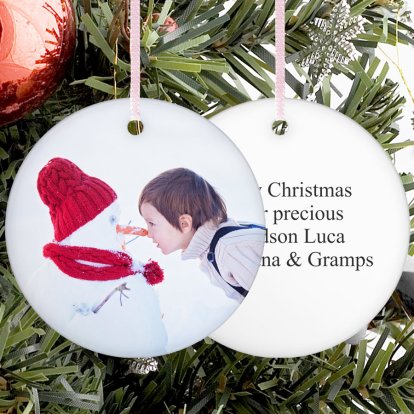 Christmas Tree Photo Decoration & Custom Text 
