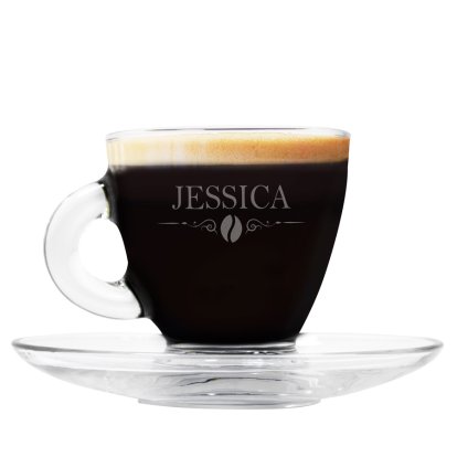 Coffee Bean Personalised Glass Espresso Cup