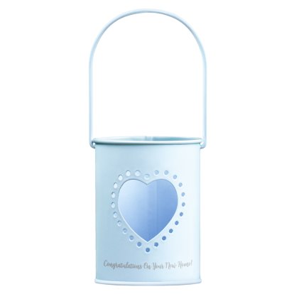 Congratulations Personalised Metal Blue Candle Holder