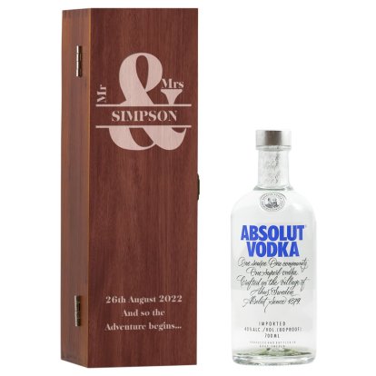 Couples Personalised Box & Absolut Vodka