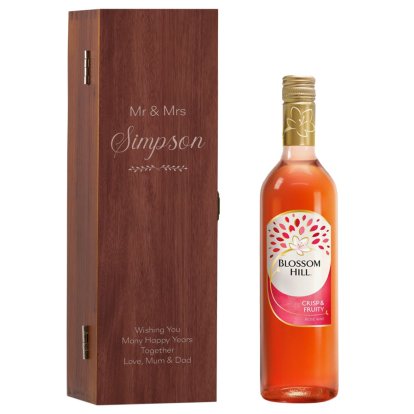 Couples Personalised Box & Blossom Hill Rose Wine