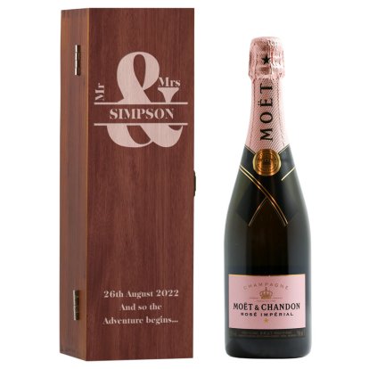 Couples Personalised Box & Moet & Chandon Rose