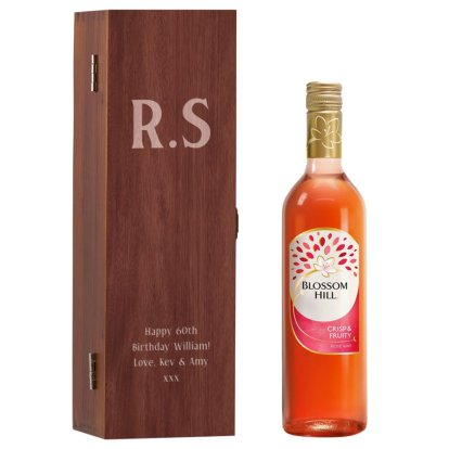 Crest Personalised Box & Hidden Road Rose Wine