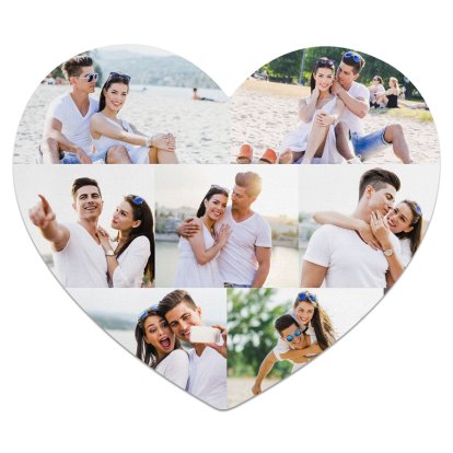 Custom Photo Collage Heart Shaped Mouse Pad