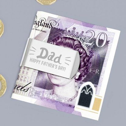 Dad's Personalised Silver Plated Money Clip
