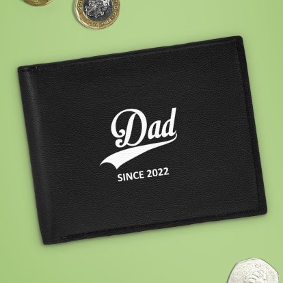 Dad's Personalised Black Leather Wallet