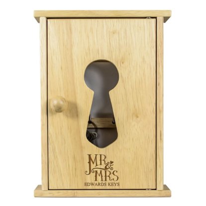 Dotty Mr & Mrs Personalised Wooden Key Cabinet