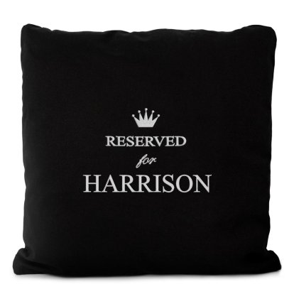 Embroidered Black Cotton Cushion Cover