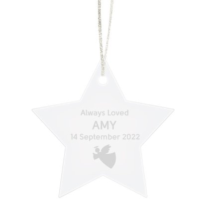 Engraved Star Angel In Memory Decoration