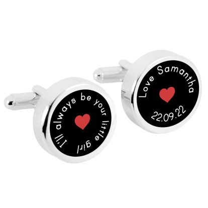 Personalised Always Your Little Girl Cufflinks