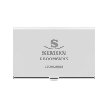 Engraved Business Card Case - Initial and Name