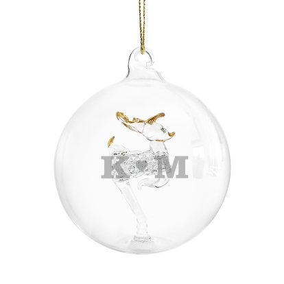 Engraved Couples Initials Christmas Tree Bauble 