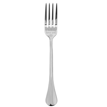 Engraved Couples Stainless Steel Fork
