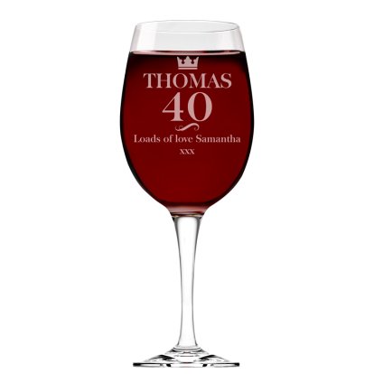 Engraved Wine Glass - Regal Year
