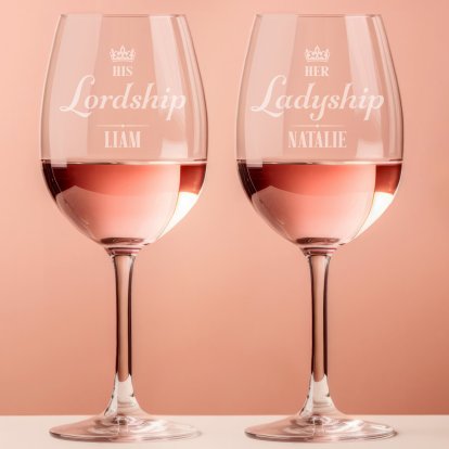 Engraved Wine Glass Set
