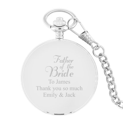 Engraved Father of The Bride Pocket Watch