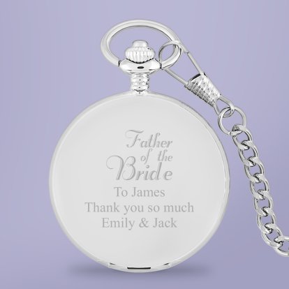 Engraved Father of The Bride Pocket Watch 