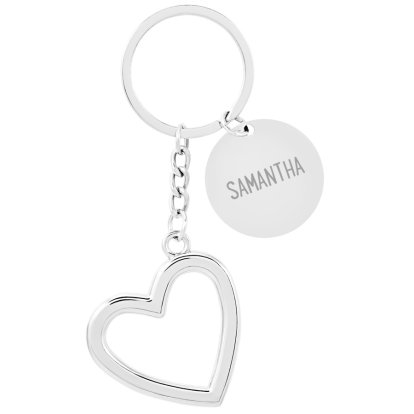 Engraved Heart Keyring with Pendant