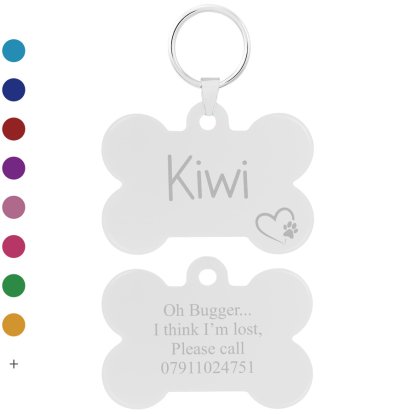 Engraved Heart & Paw ID Tag for Pets