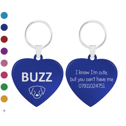 Engraved Heart Shaped ID Tag for Dogs