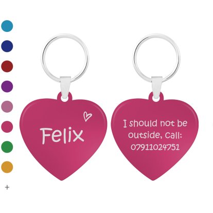 Engraved Heart Shaped Pet ID Tag