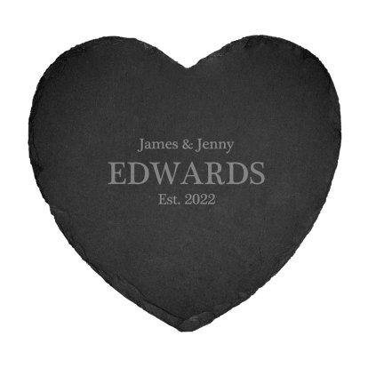 Engraved Heart Slate Cheeseboard - Established Couple