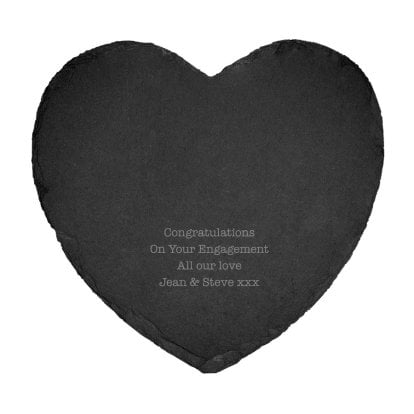 Engraved Heart Slate Cheeseboard - Message