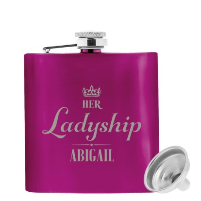 Engraved Her Ladyship Pink Hipflask 