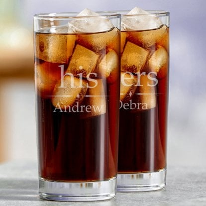 Engraved Hi Ball Glass Set - His and Hers
