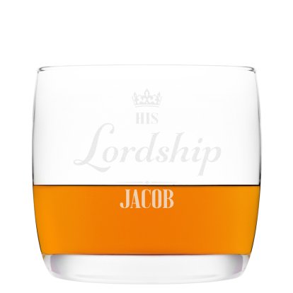 Engraved His Lordship Rocks Whisky Glass