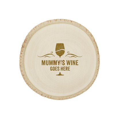 Engraved Log Wine Coaster Set 