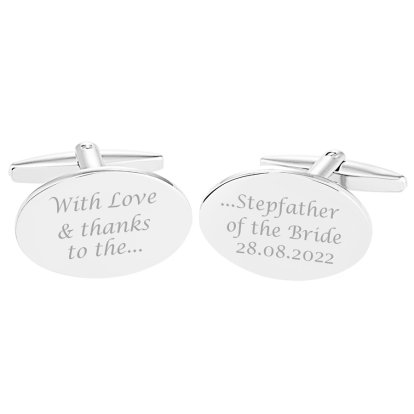 Personalised Love and Thanks Stepfather of the Bride Cufflinks