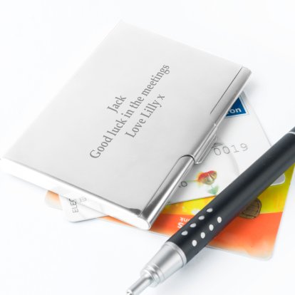 Engraved Message Business Card Case