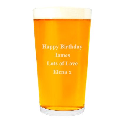Engraved Message Pint Glass