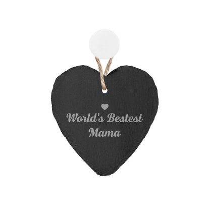Engraved Heart Slate Keepsake - World's Best