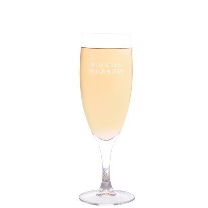 Engraved Modern Champagne Toast Glass