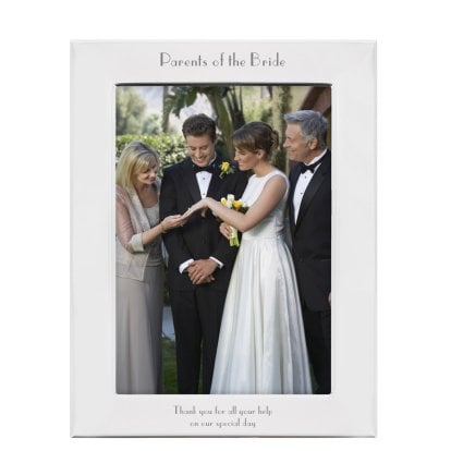 Engraved Parents of the Bride Silver Photo Frame 