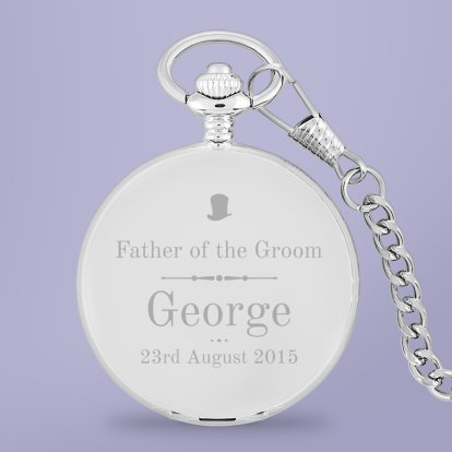 Engraved Pocket Watch - Father of the Groom Top Hat Photo 5